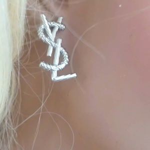 Authentic YSL silver earrings